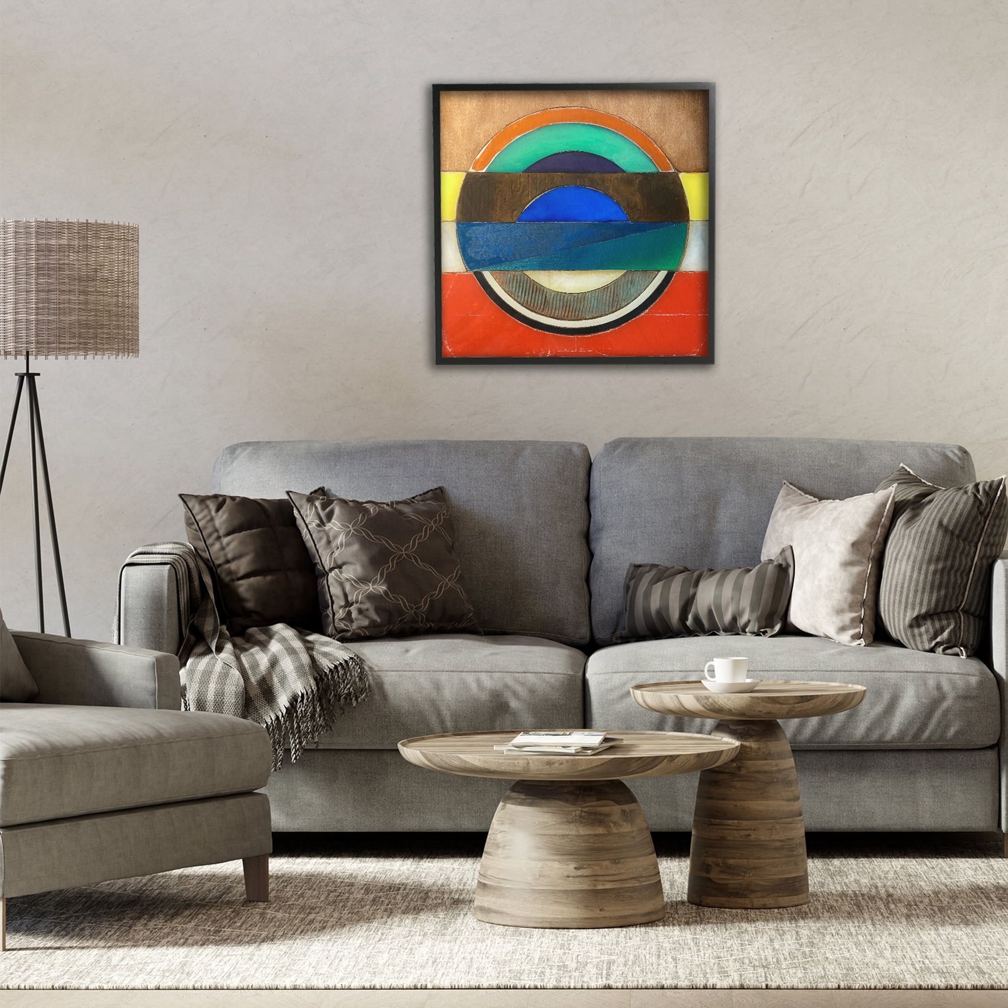 Stupell Industries Bisected Circle Structure Black Framed Giclee Art, design by Matthew Finger