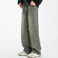 thumbnail image 4 of Conairie Baggy Jeans for Men Elastic Waist Denim Pants Fashion Comfort Street Outdoor Hiking Pants With Pocket Blue XXXL, 4 of 7