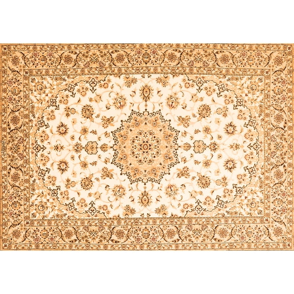 Ahgly Company Indoor Rectangle Persian Orange Traditional Area Rugs, 5' x 7'