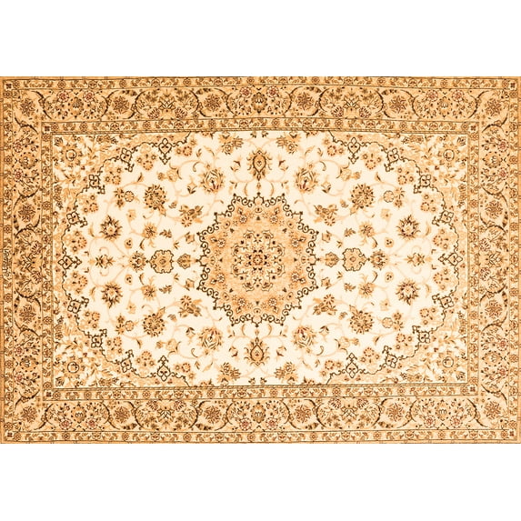 Ahgly Company Indoor Rectangle Persian Orange Traditional Area Rugs, 2' x 5'