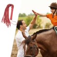 thumbnail image 2 of Sonducket Látigo de equitación con borlas de cuero, látigo ecuestre suave, látigo de entrenamiento de enseñanza portátil con mango antideslizante Gimnasios en casa Rojo Sonducket OD010444-02, 2 of 6