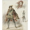 thumbnail image 2 of Alexander Ver Huell 12x14 Black Ornate Wood Framed Double Matted Museum Art Print Titled: Man in Historic Costume, a Woman with Headscarves and a Soldier (C. 1854 - C. 1887), 2 of 5