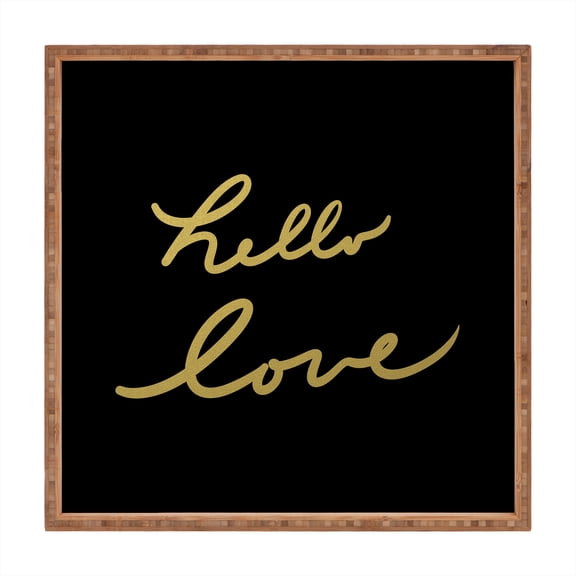 Society6 Hello Love by Lisa Argyropolous Square Bamboo Tray
