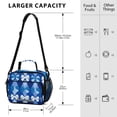 thumbnail image 3 of Blue Astract Pattern with Bows Insulated Lunch Bag Portable Cooler Bag Mommy Bag Large Capacity 6L, 3 of 9