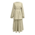 thumbnail image 7 of Elegant Women'S Two Piece Outfit Long Sleeve Tunic And Midi Skirt Set For Daily Wear, 7 of 7