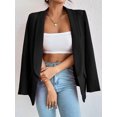 thumbnail image 4 of Women Casual Blazer Suit Open Front Shawl Collar Long Sleeve Fitted Jacket for Office Work Black S, 4 of 6