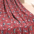 thumbnail image 3 of Red Cartoon Dinosaurs Snowflakes Pattern Blanket,Comfortable Soft Flannel Throw Blanket,All Season,Warm Lightweight Blankets for Sofa Bed Couch Living Room Chair,40"x50", 3 of 4