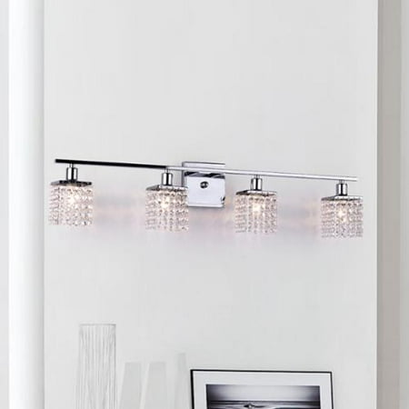 Eurofase Lighting Crystal Sconce - The Lighting Store Four-light Chrome/ Crystal Wall Sconce