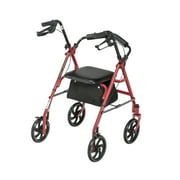 Drive Medical Durable 4-Wheel Rollator with 7.5 Casters, Red