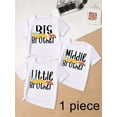thumbnail image 2 of MAWOTEA [1 Piece Only] Boys' T-Shirt for Brothers Matching - Cute Cartoon Car & Letter Print, Soft Breathable Fabric, BIG/Middle/Little Brother Sibling Design, 2 of 6