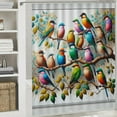 thumbnail image 5 of JRXY Birds on Tree Branches Picture Giclee Prints Grey Shower Curtain - Multiple Sizes White, 5 of 6
