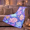thumbnail image 6 of Cute Jellyfish with Coral and Bubbles, Playful Ocean Style for Sea Lovers, Pastel Underwater Motif and Birthday Gift, Cozy Flannel Blanket for Bedroom and bedroom, Home Decor, 6 of 9