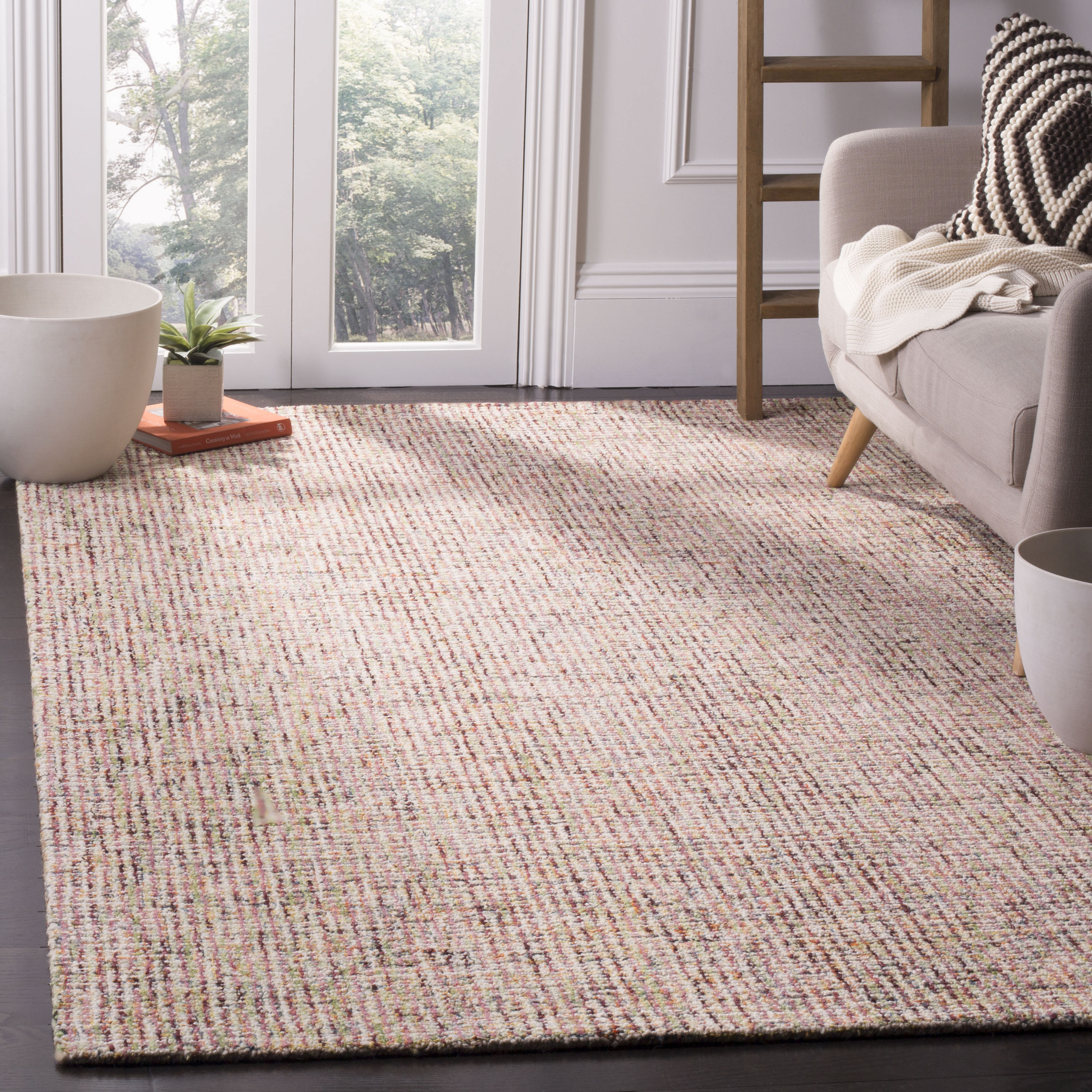 Safavieh Abstract Delia Distressed Wool Area Rug, Beige/Rust, 5' x 8'