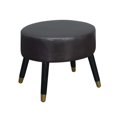 thumbnail image 3 of Allora Mid Century Faux Leather Ottoman Stool in Chocolate, 3 of 3