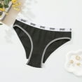 thumbnail image 2 of Elainilye Fashion Womens Cotton Underwear Midriff Panties Cotton Pants Breathable Comfortable Panties Plus Size Underwear,Black, 2 of 4