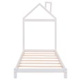 thumbnail image 6 of Twin Size Wood Platform Bed with House-shaped Headboard, White, 6 of 11