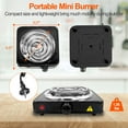 thumbnail image 5 of Electric Hot Plate for Cooking, 1000W Electric Burner with 5 Level Temperature Control, Portable Stove for Home Dorm Office Kitchen Camping Single Burner Stainless Steel Electric Cooktop, Black, 5 of 8