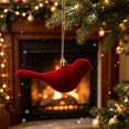 thumbnail image 2 of Leodye 1PCS Flocked Bird Shaped Christmas Hanging Ornaments, Delicate Lightweight Pendant for Xmas Tree Home Holiday Scene Decor -4.53IN, 2 of 6