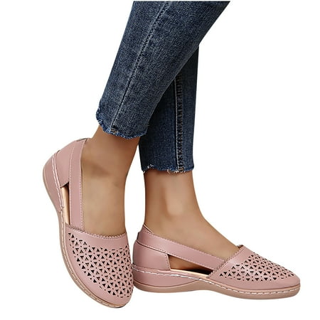 

TKYCMSUAKI Orthopedic Sandals for Women Women Walking Slippers with Arch Support Flat Sandals Summer Dressy Closed-Toe Leather Sandal Platform Beach Casual Slip on Sandals Beach Dress Comfortable