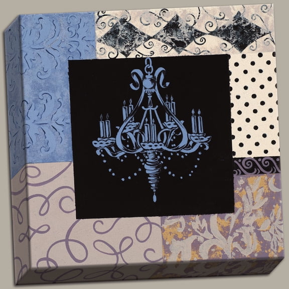 Trendy Chandelier Canvas; Collage Style; One 12x12 Canvas; Hand-Stretched and Ready to Hang!