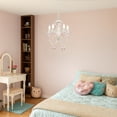 thumbnail image 3 of White and Pink Plug-in Crystal Chandelier – Elegant 5-Light Acrylic Ceiling Light Fixture with Long Cord for Bedroom, Nursery or Small Spaces, 3 of 12
