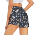 thumbnail image 2 of Uemuo Space Cars Pattern Women's Athletic Shorts High Waisted Running Shorts with Liner Pockets Gym Elastic Workout Shorts-, 2 of 9