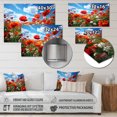 thumbnail image 4 of Designart "Dancing Poppies Red and Blue Floral Rhapsody II" Floral Metal Art Print, 4 of 5