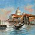 thumbnail image 2 of Atelier B Art Studio 26x26 Black Ornate Wood Framed with Double Matting Museum Art Print Titled - Two europeans on a gondola, 2 of 4