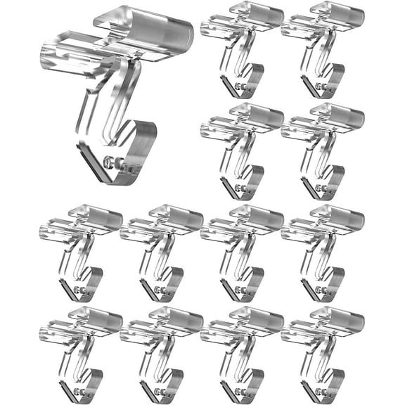 Clear Drop Ceiling Hooks Classroom Decorations - 50 Pack Polycarbonate Ceiling Hanger Hooks for Hanging T-bar Track Clip on Suspended Ceiling Tile Grid for Office Home Stores and Wedding Dec