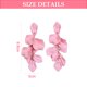 thumbnail image 2 of Pendientes largos de acrílico con pétalos de rosa para mujeres y niñas con pendientes de flores exageradas, pendientes colgantes con borlas de flores, 2 of 5