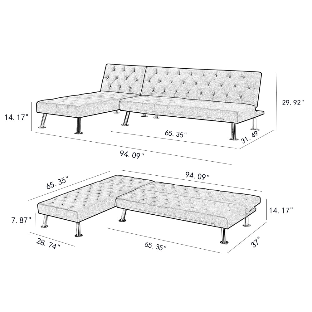 Lowestbest Sofa Bed and Sleepers Couch, Sectional Recliner Couch Sofabed for Living Room, Green Lowestbest Sofa Bed and Sleepers Couch, Sectional Recliner Couch Sofabed for Living Room, Green