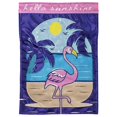 thumbnail image 1 of Magnolia Gardens M011393 13 x 18 in. Double Applique Flamingo Hello Polyester Garden Flag, 1 of 1