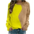 thumbnail image 4 of Erwazi Women's Color Block Sweatshirt Crewneck Long Sleeve Pullover Casual Tops Loose Fit Comfy Trendy Outfits, 4 of 5