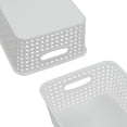 thumbnail image 4 of White Plastic Storage Baskets/Storage Bins, Pack for 6, 4 of 7