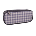 thumbnail image 2 of Picia Heart Check Plaid Pattern Large Capacity PU Leather Pencil Case Organizer Pen Marker Holder Double Zipper Storage Bag Big Pencil Pouch for College Office, 2 of 6