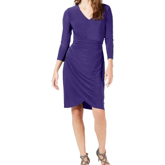 I.N.C Womens Ruched Sheath Dress, Purple, X-Large