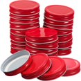 thumbnail image 1 of 30 Packs Mason Jar Lids Regular Mouth Leak Proof Secure Mason Storage Solid Caps (Red), 1 of 7