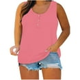 thumbnail image 2 of lmcalzta Womens Plus Size Tank Tops Summer Sleeveless T-Shirts Tops Button down Loose Fitting Stretchy Tank Tops, 2 of 6