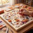 thumbnail image 2 of Halloween Ghost Pearl Art DIY Kit, 4 Styles Optional Cute Ghost Pumpkin Black Cat Diamond Painting Set, Beginner Adult Bead Embroidery Craft Supplies, Fall Halloween Wall & Tabletop Decor, 1pc C, 2 of 5