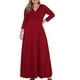 thumbnail image 2 of Vestido de fiesta de manga larga con degradado sólido y escote en V sexy para mujer de talla grande Fridja  NMB3703, 2 of 9