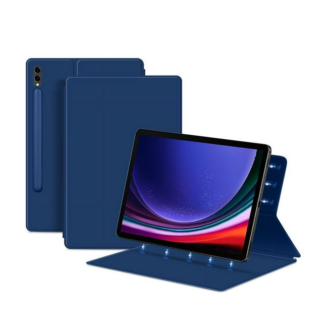 Étui pour Samsung Galaxy Tab S9 S8 Ultra S7 FE Plus, Étui Magnétique pour Tablette, Étui à Rabat Antichoc pour Galaxy Tab S9 S8 S7 Bleu P8 Ultra 14,6 Pouces