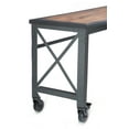 thumbnail image 5 of Duramax Brown Rolling Industrial Desk with Wooden Top 52 inches x 24 inches, 5 of 9
