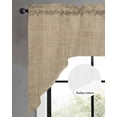 thumbnail image 2 of Brown Farmhouse Swag Valances for Windows, Small Curtains Drapes, Vintage Country Monochrome Textured Kitchen Window Curtains Over Sink Window Treatment Valance for Bedroom/Bathroom 56"x36", 2 of 5