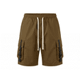 thumbnail image 2 of Men's Techwear Cargo Shorts Tactical Streetwear Summer Casual Shorts with Elastic Waist Drawstring and Buckle Pockets, 2 of 8