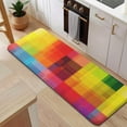 thumbnail image 5 of Colorful Rainbow Checkered Pattern Kitchen Rug Mat,Kitchen Runner Rugs Non Skid Washable,Decorative Kitchen Floor Mats for Kitchen,Sink,Laundry,17"x47.2", 5 of 7