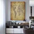 thumbnail image 4 of Kdxio Vintage World Map Pattern Canvas Wall Art 12x16 Inches - Waterproof HD Print Solid Wood Frame for Living Room & Bathroom,Vertical, 4 of 8