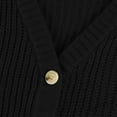 thumbnail image 5 of YDDIAN Women's Cardigan Sweater 100% Cotton Button-Down Long Sleeve Oversized Knit Cardigans Black L, 5 of 8