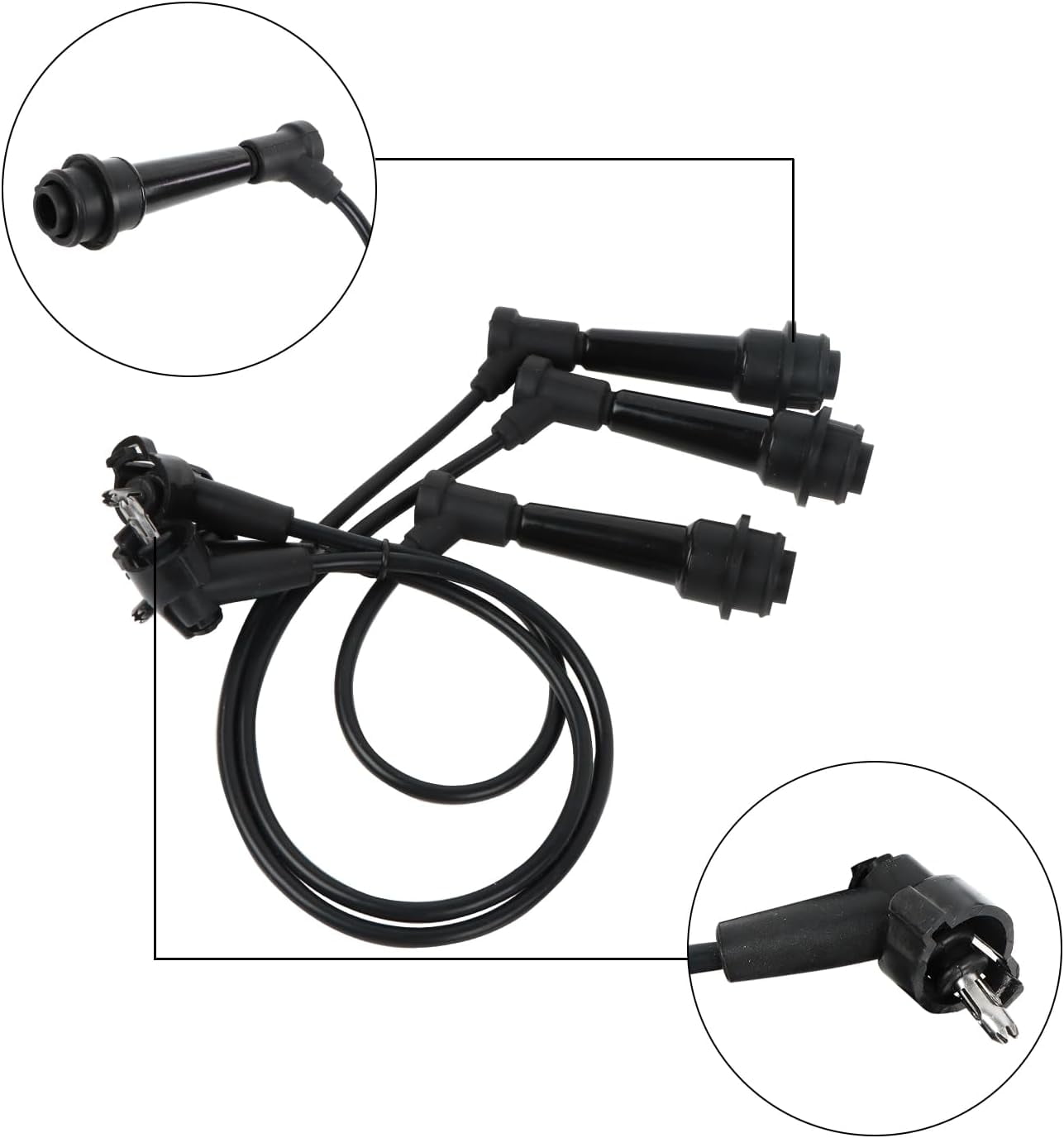 POLARPRA 3PCS UF228 Ignition Coils Pack & 6PCS 7092 Iridium Spark Plugs & 3PCS Spark Plug Wires Set Compatible with Lexus GS300 IS300 2001-2005 & for Toyota Supra 1998 L6 3.0L Replace#9091902216