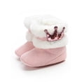 thumbnail image 4 of Topumt Baby Cozy Fleece Booties Premium Snow Boots Newborn Toddler Prewalker Winter Warm Crib Shoes, 4 of 7
