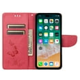 thumbnail image 6 of Feishell Wallet Case for iPhone 14 Pro,Retro PU Leather Butterfly Embossed Pattern Full Protection Anti-Scratch Shockproof Magnetic Clasp Flip Holder Card Slots & Cash Pocket Phone Cover,Rose, 6 of 6